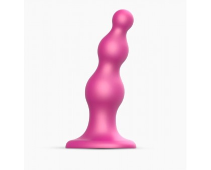 Розовый стимулятор-ёлочка Dildo Plug Beads Framboise Size M - 15 см.