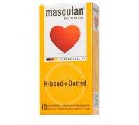 Презервативы с колечками и пупырышками Masculan Ribbed+Dotted - 10 шт.