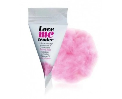 Съедобное согревающее массажное масло Love Me Tender Cotton Candy с ароматом сладкой ваты - 10 мл.