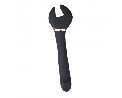 Черный двусторонний вибратор Key Control Massager Wand в форме гаечного ключа