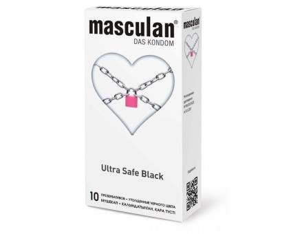 Ультрапрочные презервативы Masculan Ultra Safe Black - 10 шт.