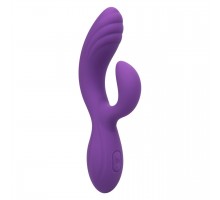 Фиолетовый вибромассажер-кролик Stella Liquid Silicone “C” Curve - 19 см.