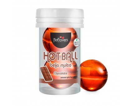 Лубрикант на масляной основе Hot Ball Beija Muito с ароматом шоколада (2 шарика по 3 гр.)