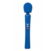 Синий вибромассажер Vim Vibrating Wand - 31,3 см.