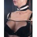 Черно-бежевый замшевый ошейник Sex Game