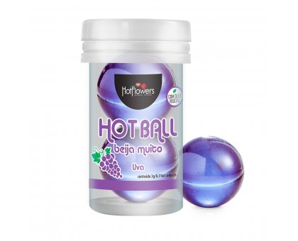 Лубрикант на масляной основе Hot Ball Beija Muito с ароматом винограда (2 шарика по 3 гр.)