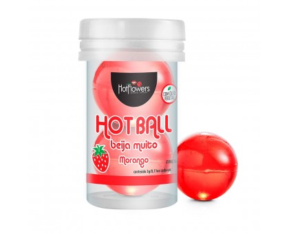 Лубрикант на масляной основе Hot Ball Beija Muito с ароматом клубники (2 шарика по 3 гр.)