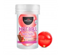 Лубрикант на масляной основе Hot Ball Beija Muito с ароматом шоколада и клубники (2 шарика по 3 гр.)