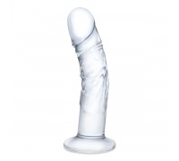 Стеклянный фаллоимитатор из стекла 7’’ Curved Realistic Glass Dildo With Veins - 15,9 см.