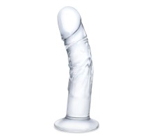 Стеклянный фаллоимитатор из стекла 7’’ Curved Realistic Glass Dildo With Veins - 15,9 см.