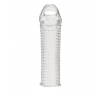 Текстурированная насадка на пенис Clear Textured Penis Enhancing Sleeve Extension - 16,5 см.