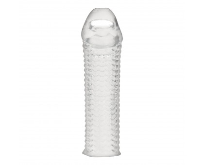 Текстурированная насадка на пенис Clear Textured Penis Enhancing Sleeve Extension - 16,5 см.