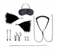 Большой эротический набор из 12 предметов Interchangeable Collar & Nipple Clips Set