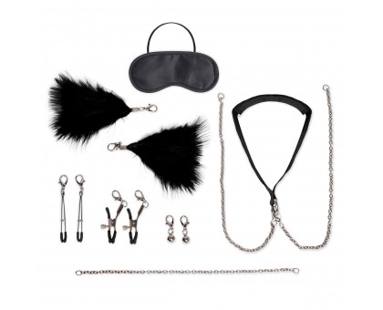 Большой эротический набор из 12 предметов Interchangeable Collar & Nipple Clips Set