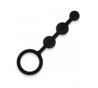 Черные силиконовые анальные бусы Silicone Anal Beads - 14 см.