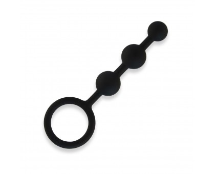 Черные силиконовые анальные бусы Silicone Anal Beads - 14 см.