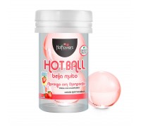 Лубрикант на масляной основе Hot Ball Beija Muito с ароматом клубники и шампанского (2 шарика по 3 гр.)