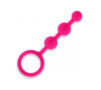 Розовые силиконовые анальные бусы Silicone Anal Beads - 14 см.