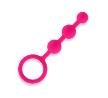 Розовые силиконовые анальные бусы Silicone Anal Beads - 14 см.