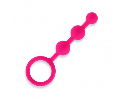 Розовые силиконовые анальные бусы Silicone Anal Beads - 14 см.