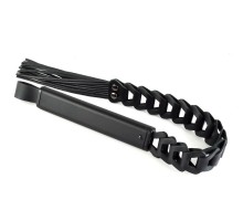 Черная кожаная плеть «Клеопатра» - 62 см.