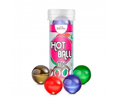 Ароматизированный лубрикант Hot Ball Mix на масляной основе (4 шарика по 3 гр.)