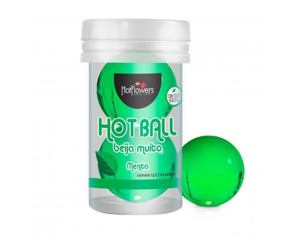 Лубрикант на масляной основе Hot Ball Beija Muito с ароматом мяты (2 шарика по 3 гр.)