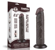 Коричневый фаллоимитатор 8 Sliding Skin Dual Layer Dong - 20 см.