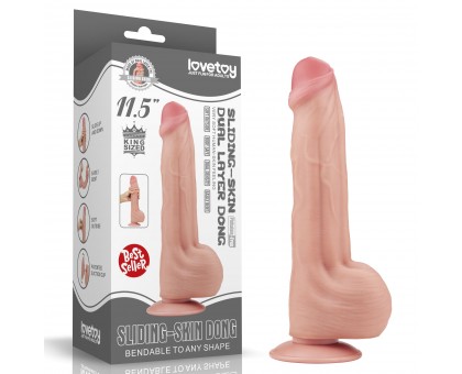 Телесный фаллоимитатор 11.5 King Sized Sliding Skin Dual Layer Dong - 29 см.