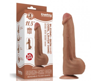 Коричневый фаллоимитатор 11.5 King Sized Sliding Skin Dual Layer Dong - 29 см.