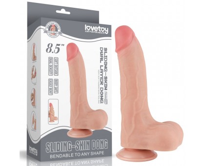 Телесный фаллоимитатор 8.5 Sliding Skin Dual Layer Dong - 22 см.