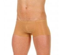 Бежевые трусы-хипсы с текстурой в виде роз на ткани Beige Rose Boxer