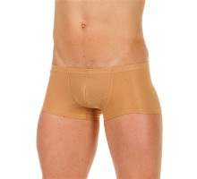 Бежевые трусы-хипсы с текстурой в виде роз на ткани Beige Rose Boxer