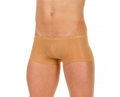 Бежевые трусы-хипсы с текстурой в виде роз на ткани Beige Rose Boxer