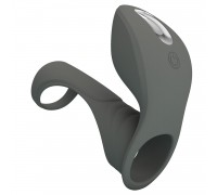 Серая насадка для пениса с вибростимуляцией