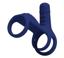 Синяя вибронасадка на пенис Vibrating Penis Sling