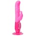 Розовый реалистичный вибратор SEX CONQUEROR SPIRAL MOTION DUO VIBE - 21 см.