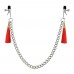 Зажимы на соски с красными кистями Tassel Nipple Clamp With Chain