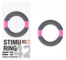Серо-розовое эрекционное кольцо на пенис Neon Stimu