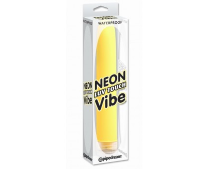 Желтый водонепроницаемый вибратор Neon Luv Touch Vibe - 17 см.