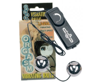 Серебристые вагинальные шарики с вибрацией ORGASM VIBRATING BALL