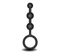 Черная анальная мини-цепочка с 3 шариками