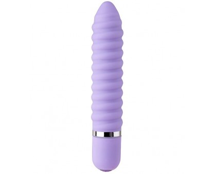 Фиолетовый ребристый мини-вибратор NEON WICKED WAND PURPLE - 11,4 см.