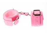 Розовые наручники с мягкой меховой подкладкой