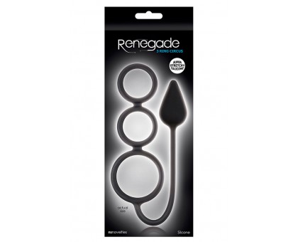 Анальная пробка Renegade 3 Ring Circus Small с эрекционными кольцами