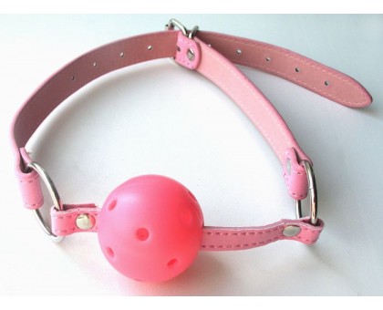 Розовый пластиковый кляп-шарик Ball Gag