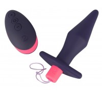 Темно-фиолетовая анальная пробка Remote Controlled Butt Plug - 14 см.