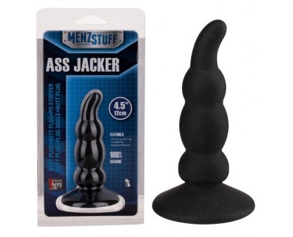 Чёрный анальный стимулятор ASS JACKER - 12 см.