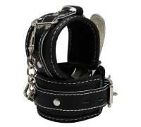 Черные регулируемые наручники с подкладом на карабинах