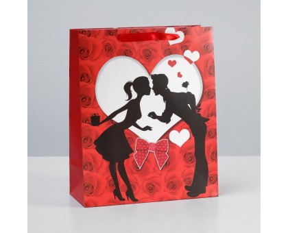 Подарочный пакет  Романтичная парочка  - 32 х 26 см.